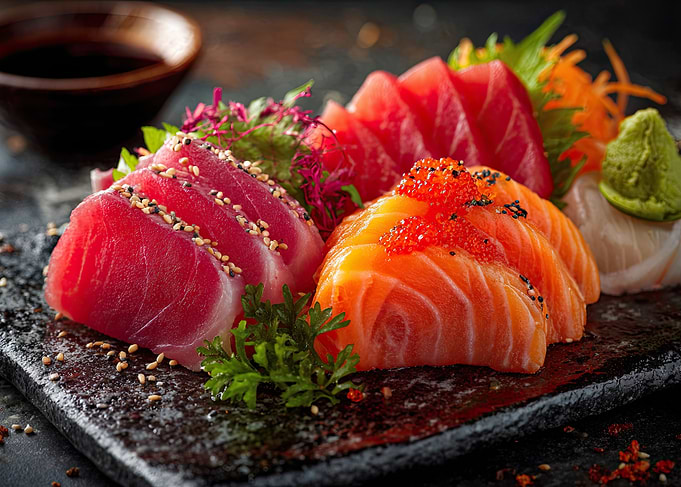Assorted Sashimi Platter with Soy Sauce