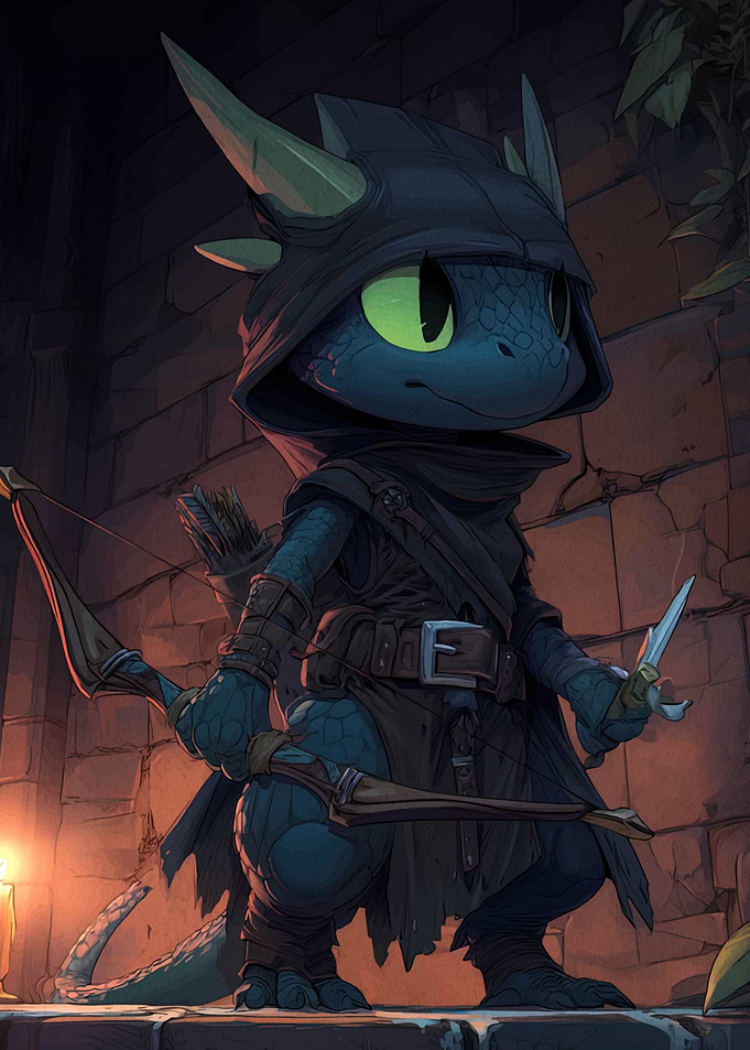 Lizardfolk Rogue in Dungeon