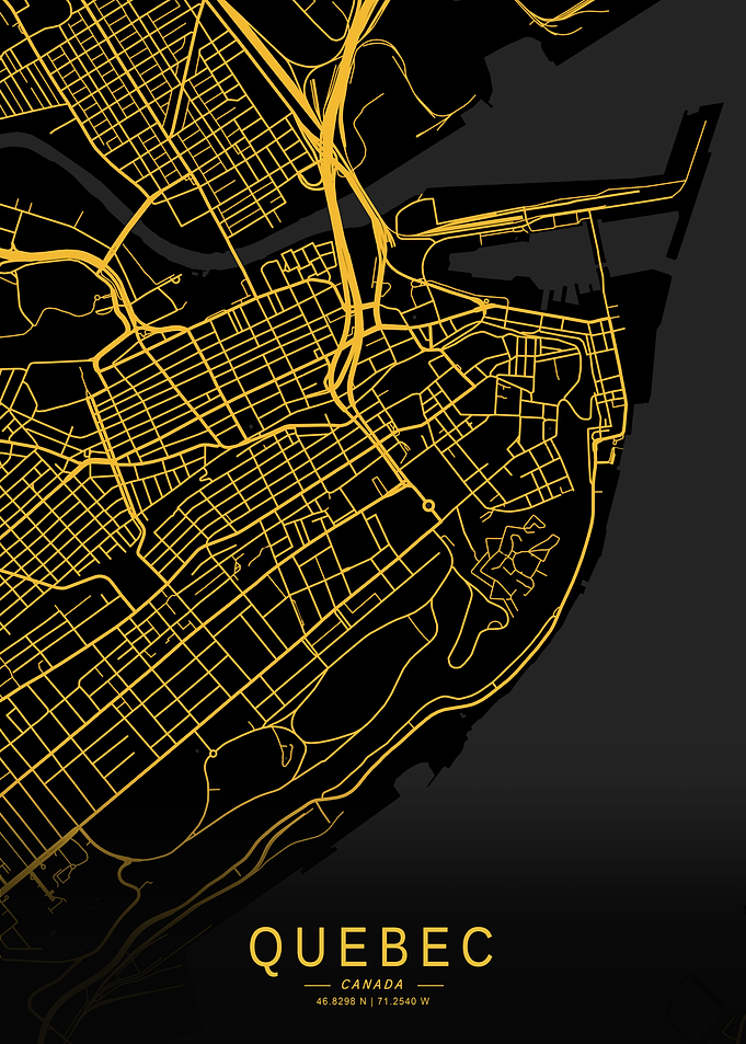 Golden Quebec City Map
