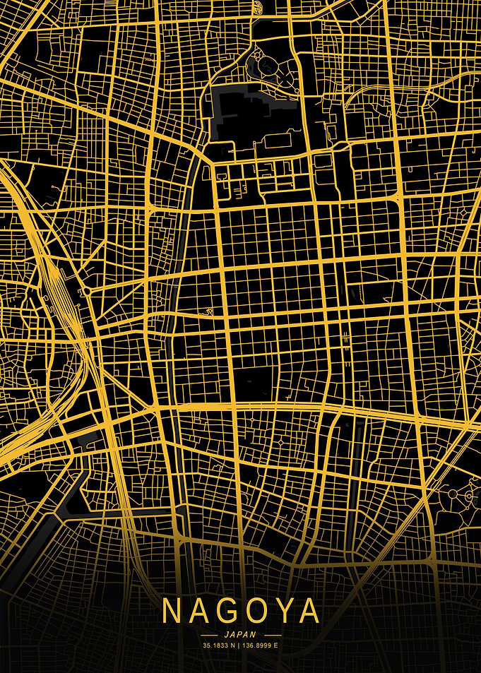 Golden Nagoya City Map