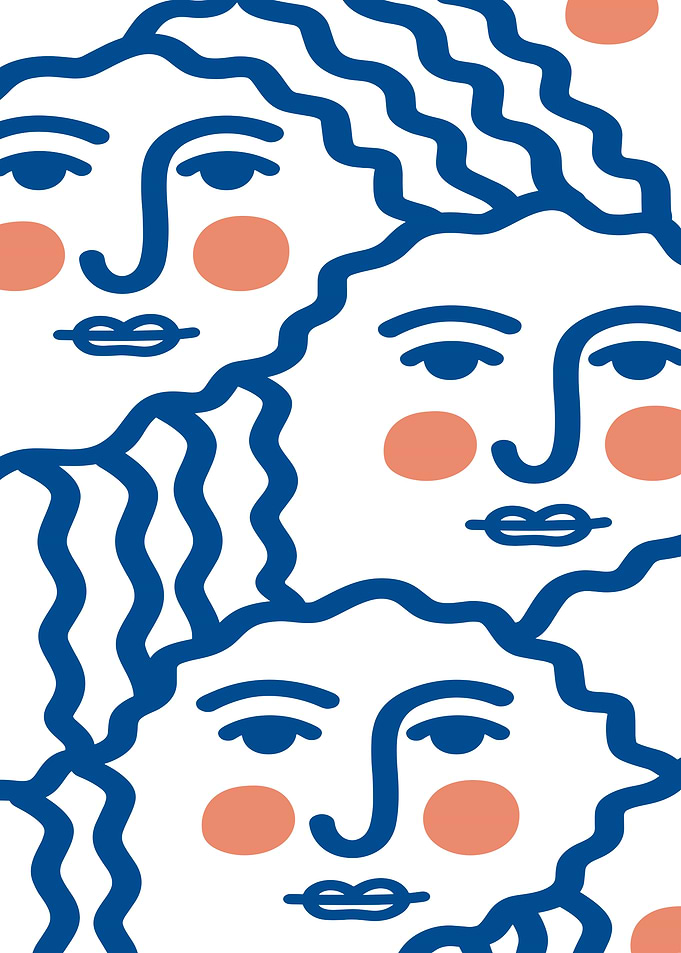 Abstract Faces Pattern