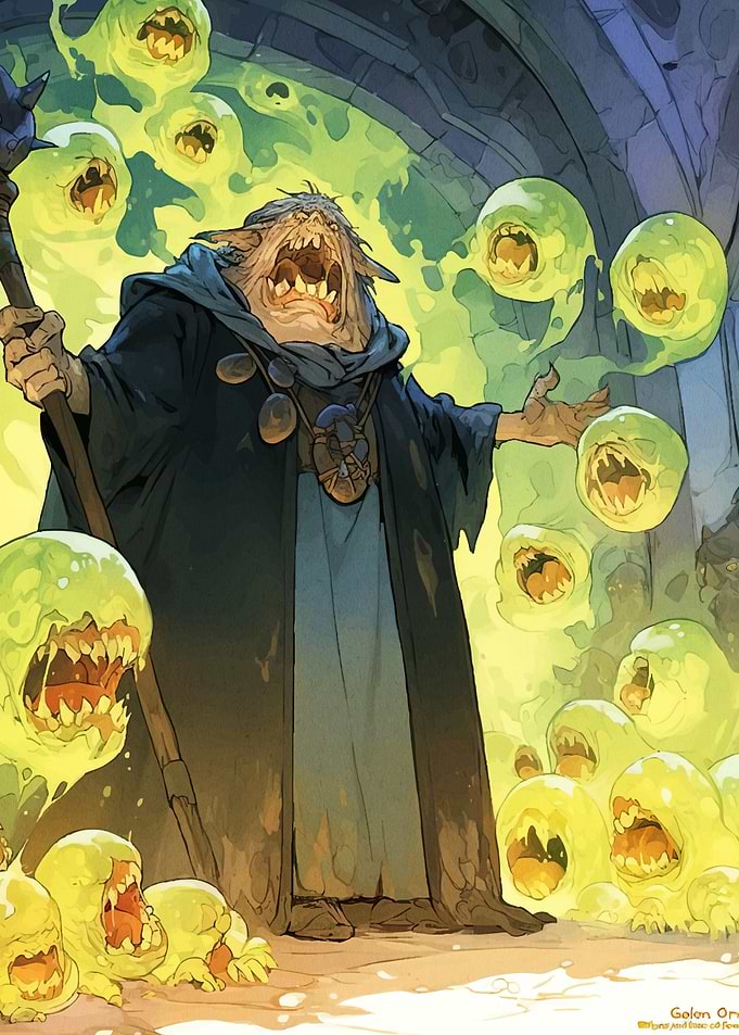 Fantasy Wizard Green Slime