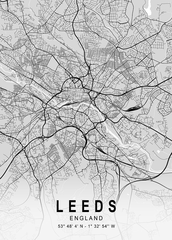 Leeds Light City Map