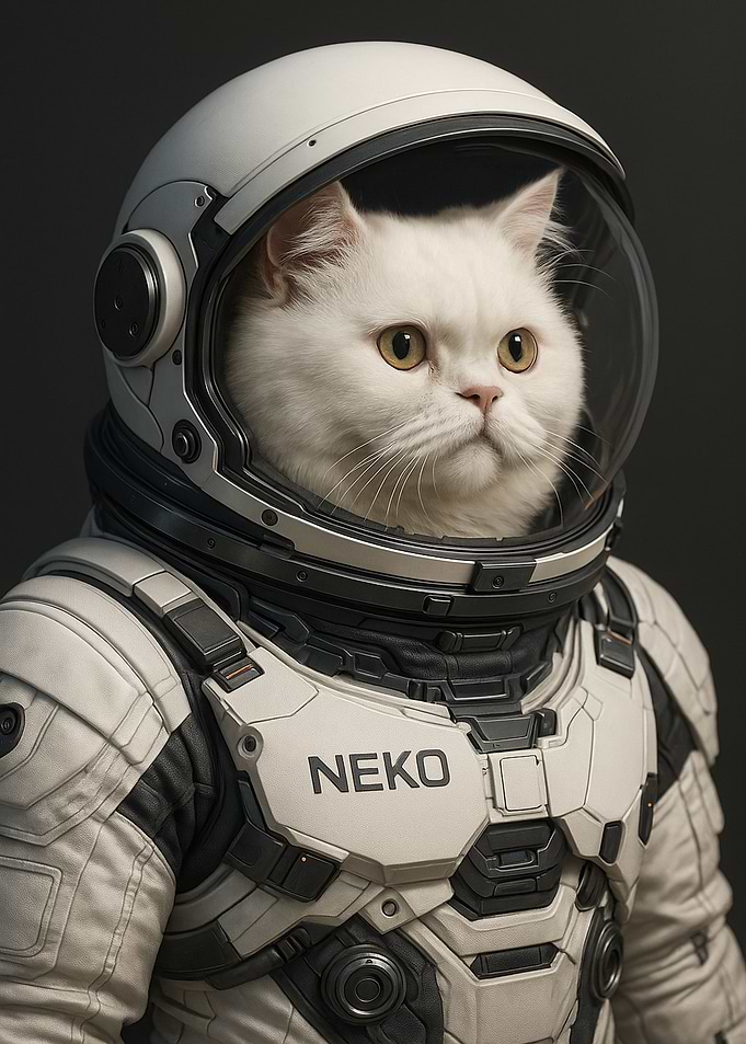 Futuristic Persian Cat In Space suit
