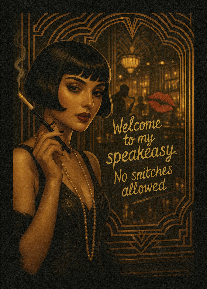 Speakeasy Flapper Girl Art Deco Poster