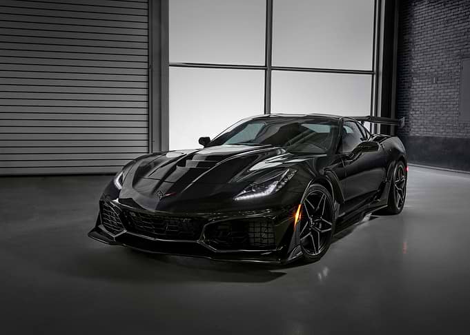 Black Corvette Z06 in Garage