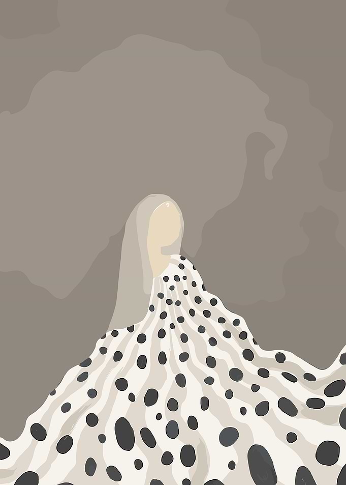 Abstract Woman in Polka Dot Dress