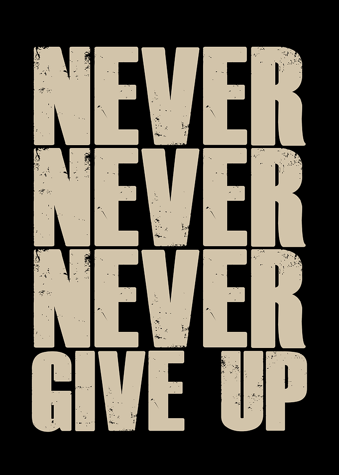 Never Give Up Motivational Poster Inspiration Wall Art Decor