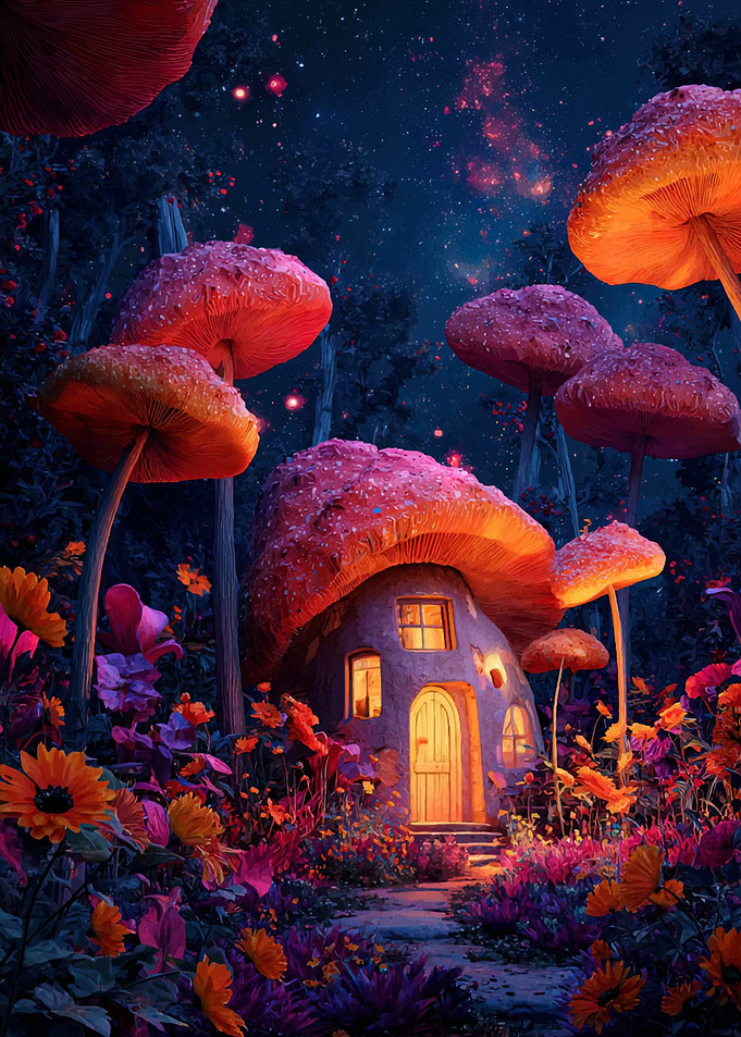 Mushroom House in Enchanted Forest