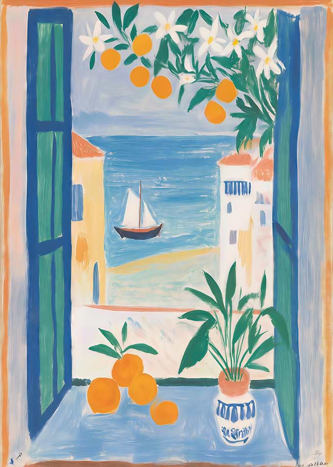 Matisse Oranges Window Mediterranean