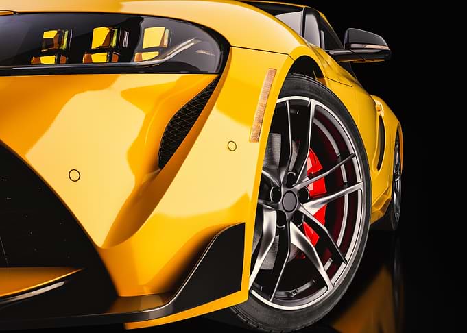 Yellow Sports Car Close-Up