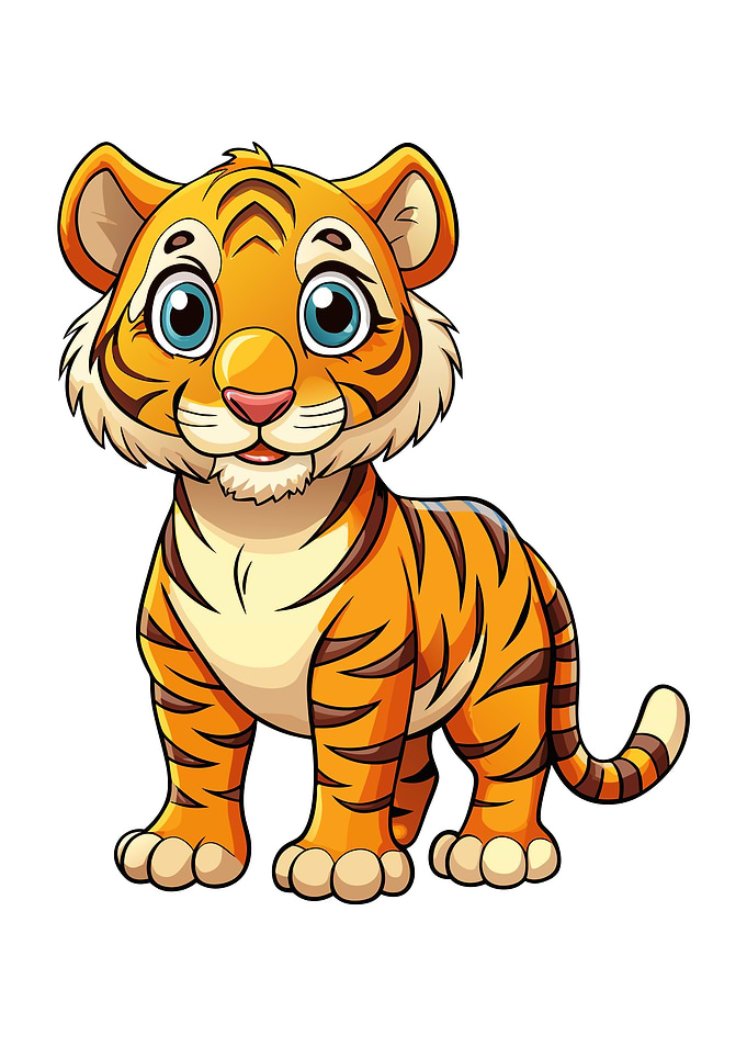 Cute Cartoon Tiger Cub Illustration