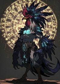 Anthropomorphic Rooster Warrior
