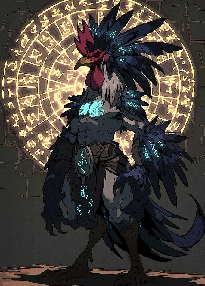 Anthropomorphic Rooster Warrior