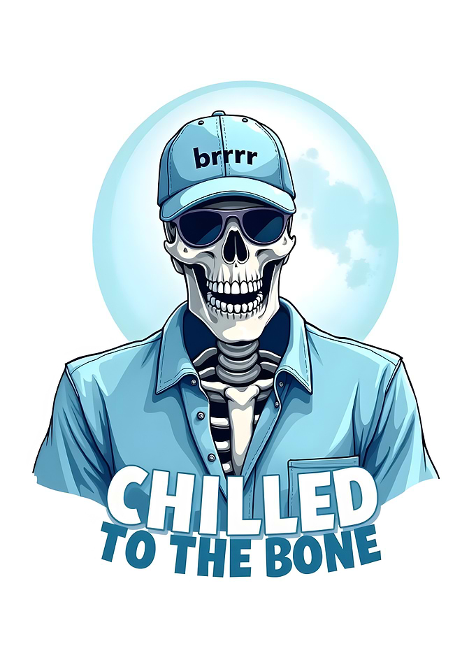Chilled Skeleton with Sunglasses and Cap