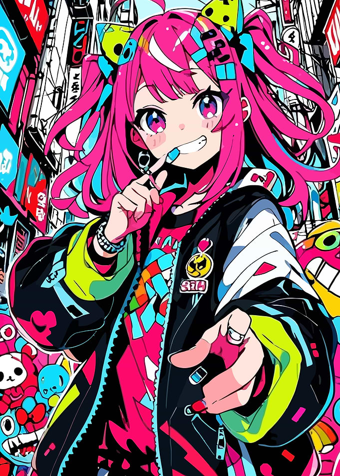 Anime Girl in Urban Setting