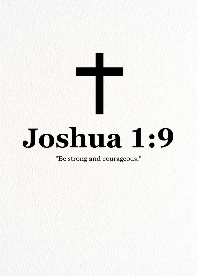 Joshua 1:9 Cross Inspirational Quote