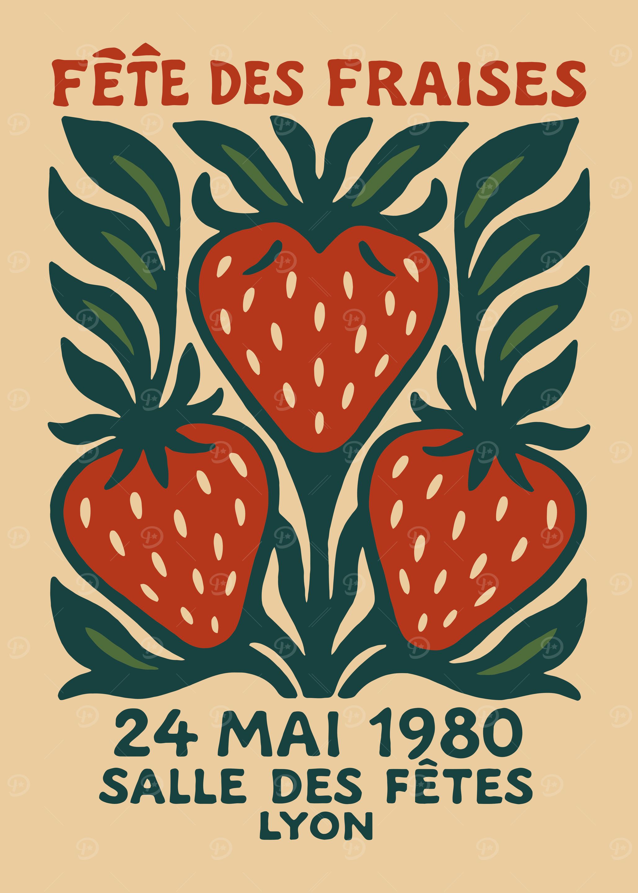 Fête des Fraises Poster