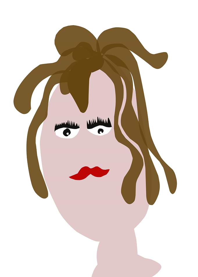 Abstract Portrait with Brown Hair