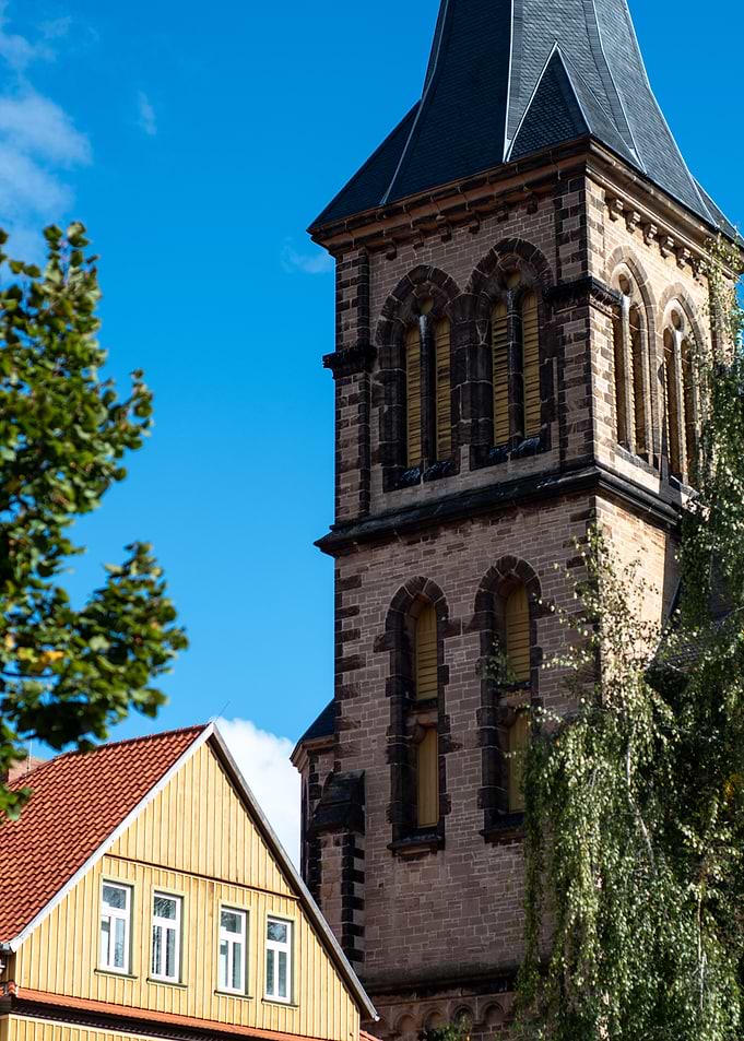 Church Tower and Building Exterior