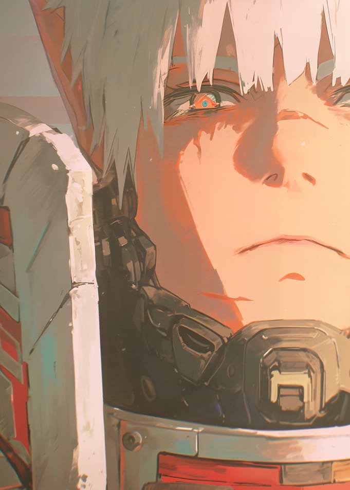 Anime Character Portrait in Futuristic Armor