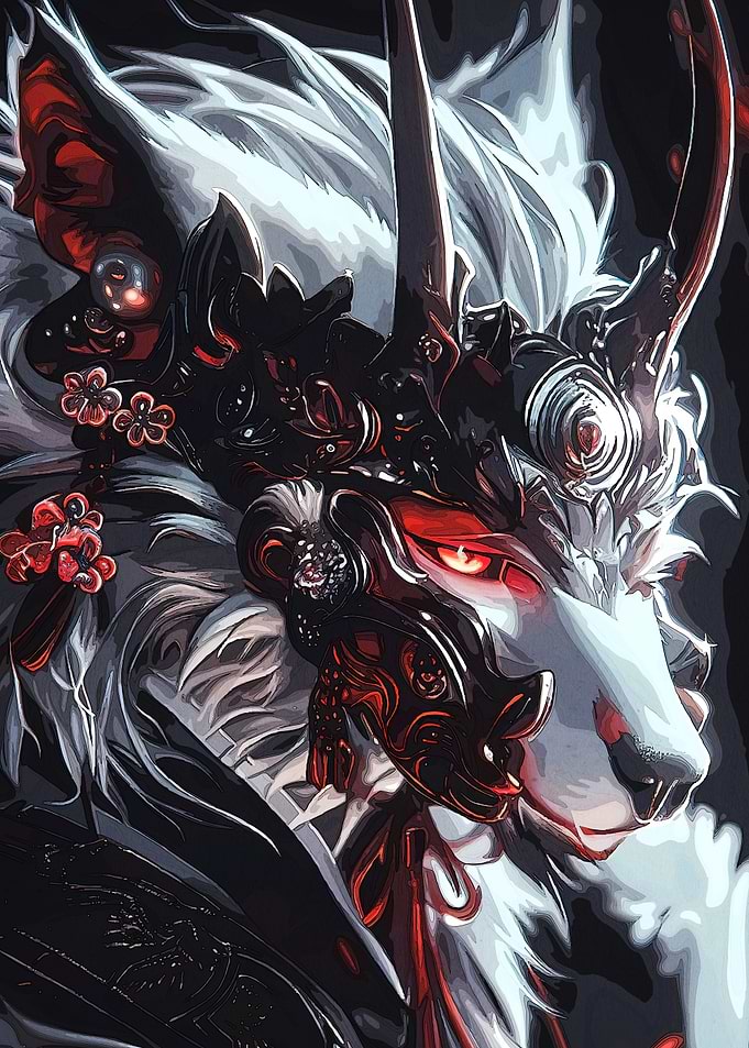 Ornate Wolf Red Eyes