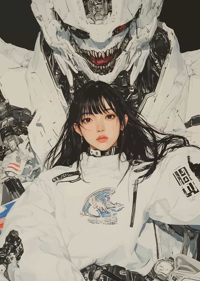 Girl with Mech Guardian