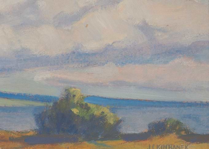 Pastel Landscape Painting with Water