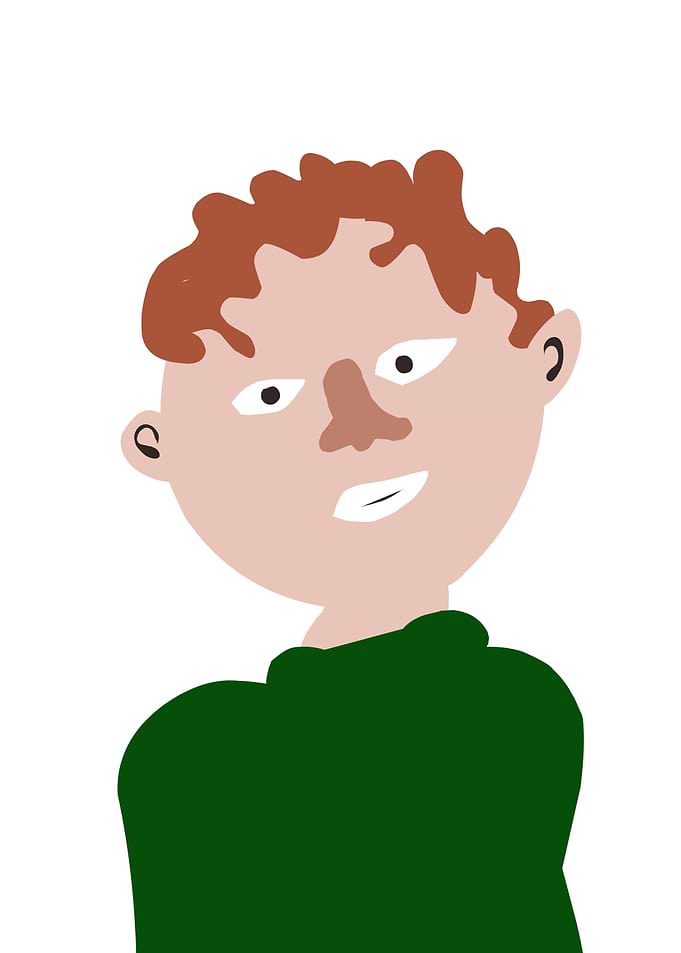 Cartoon portrait of a red-haired man
