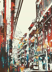 Abstract Cityscape Painting