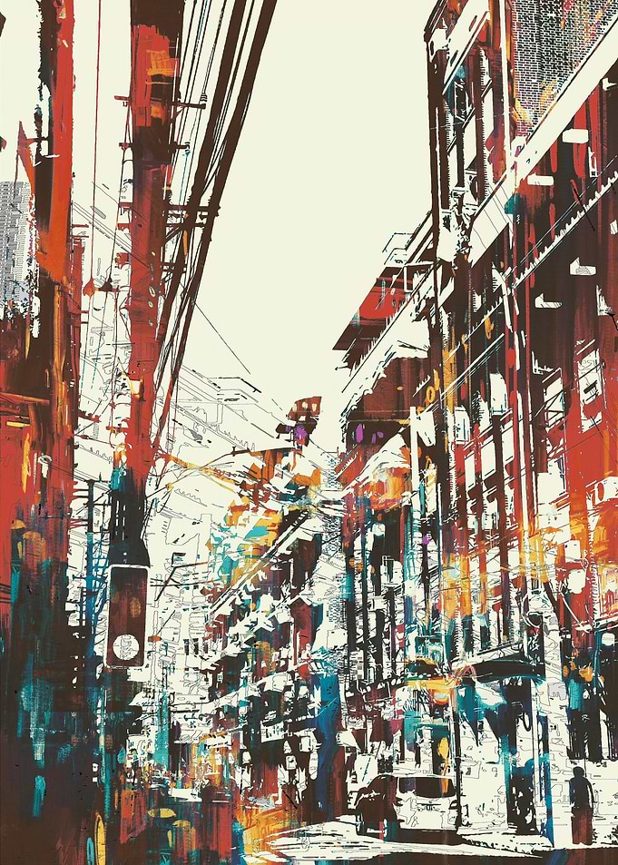 Abstract Cityscape Painting
