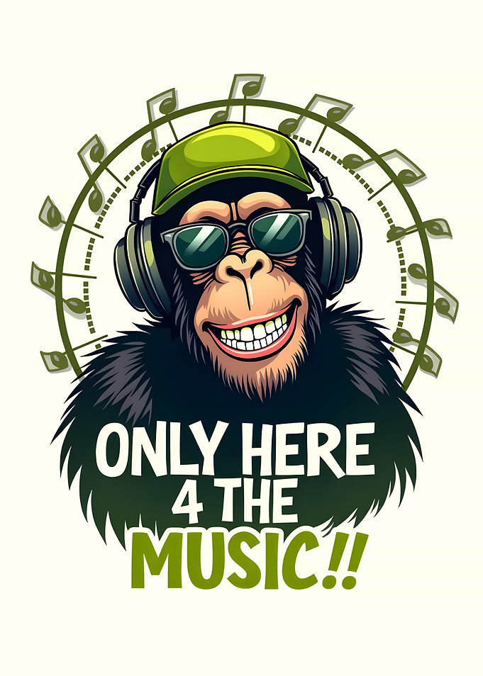 Monkey with Headphones: Only Here 4 Music
