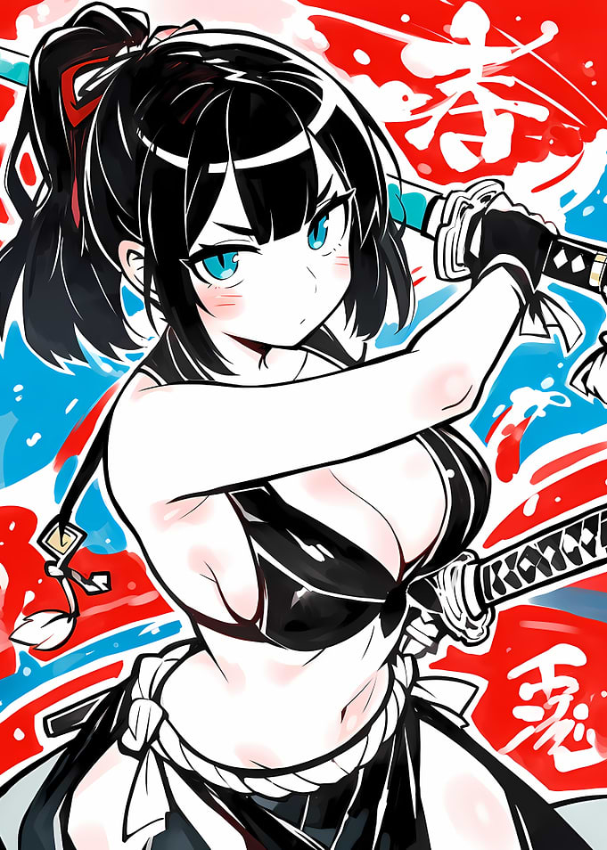 Anime Girl with Swords