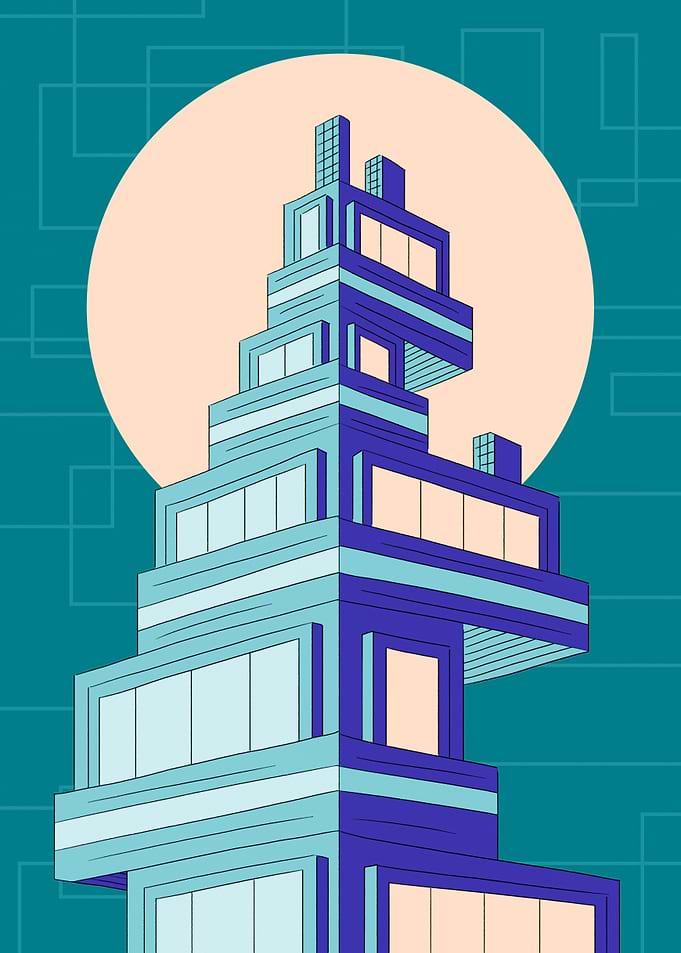 Abstract Building with Geometric Style