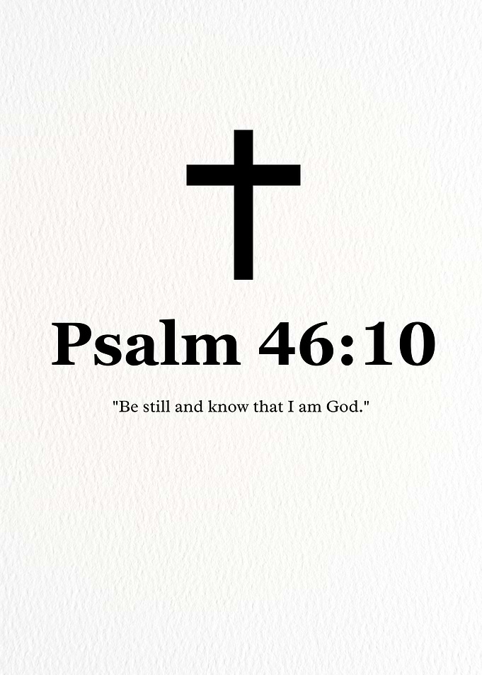 Psalm 46:10 Christian Cross Art