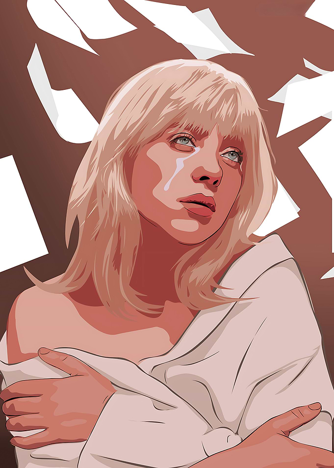 Billie Eilish Digital Art Portrait