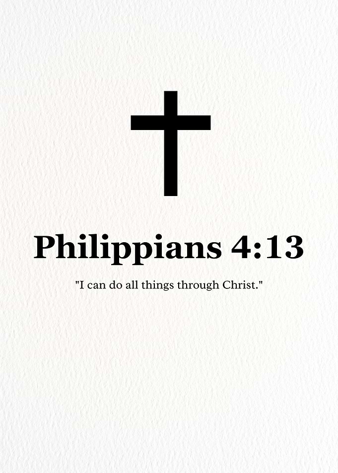 Philippians 4:13 Christian Cross Art
