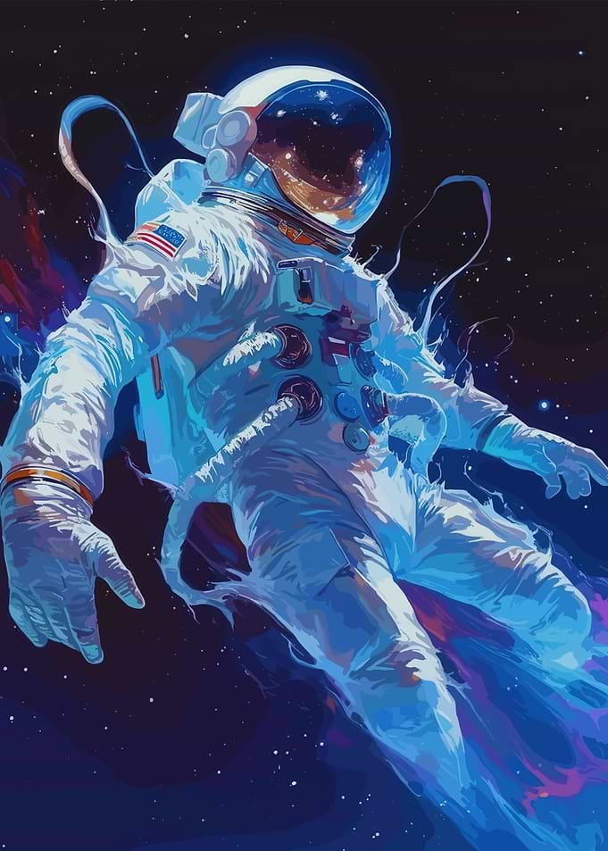 Astronaut in Space, Digital Art