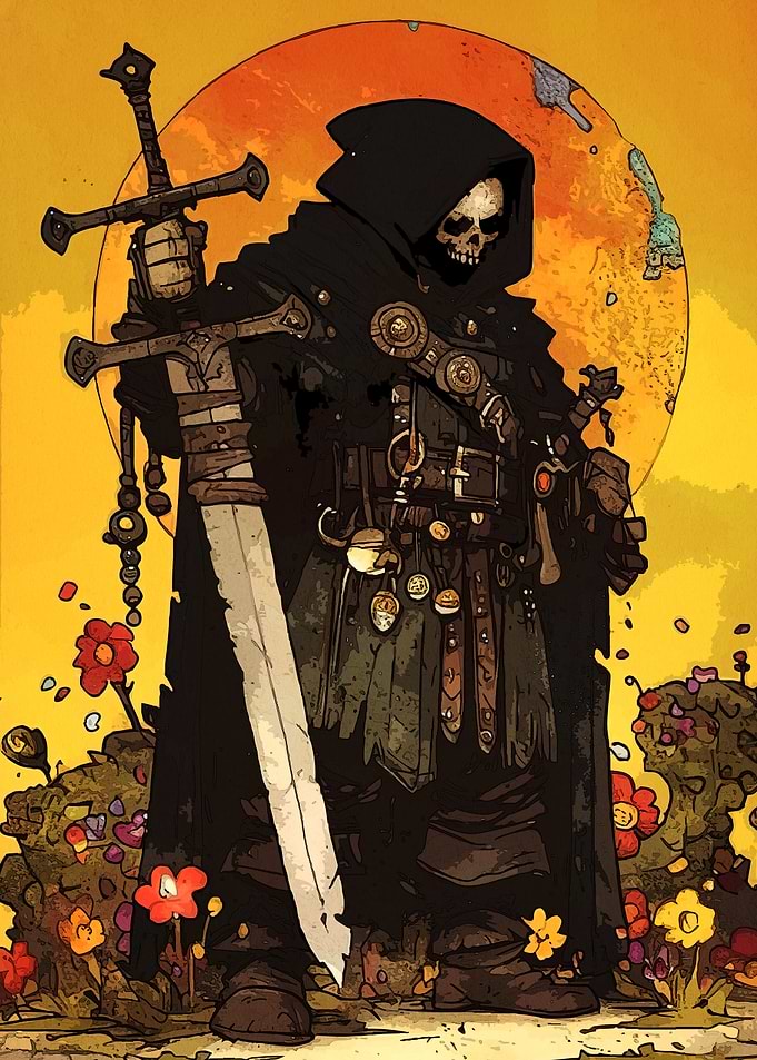 Grim Reaper Swords Flowers