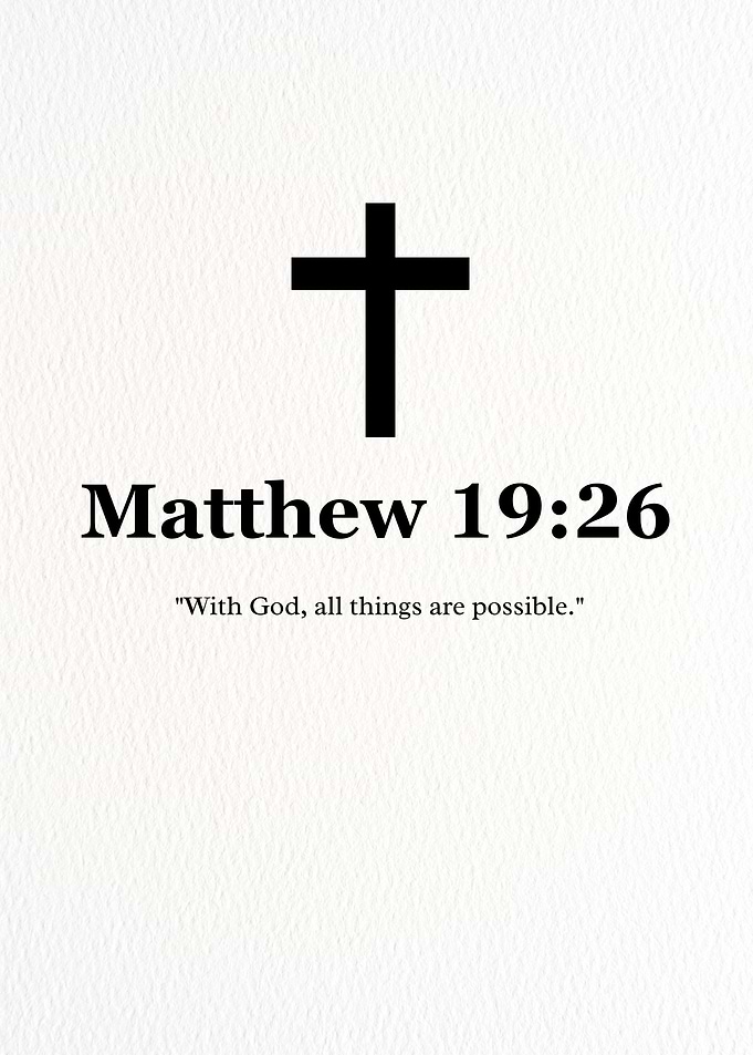 Matthew 19:26 Bible Verse Art