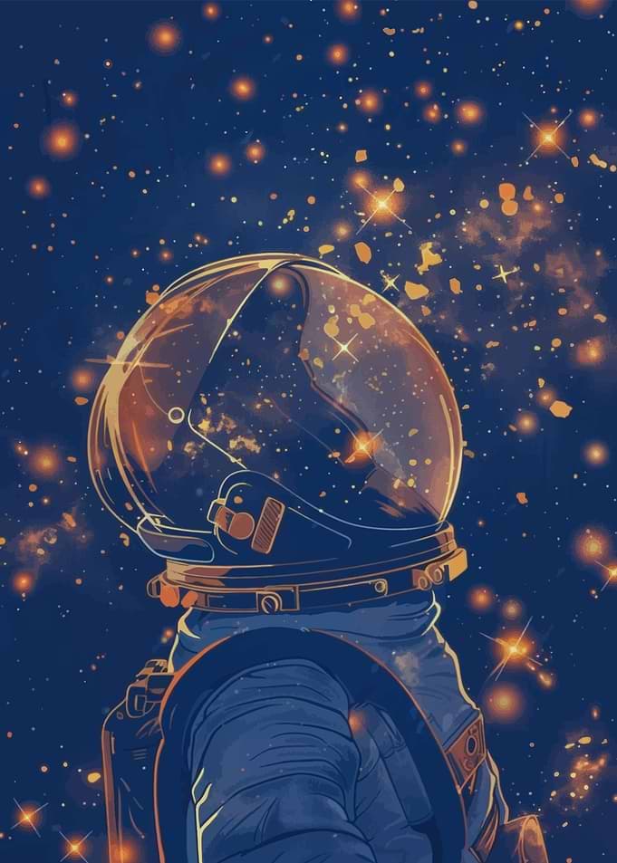 Astronaut in Space with Stars