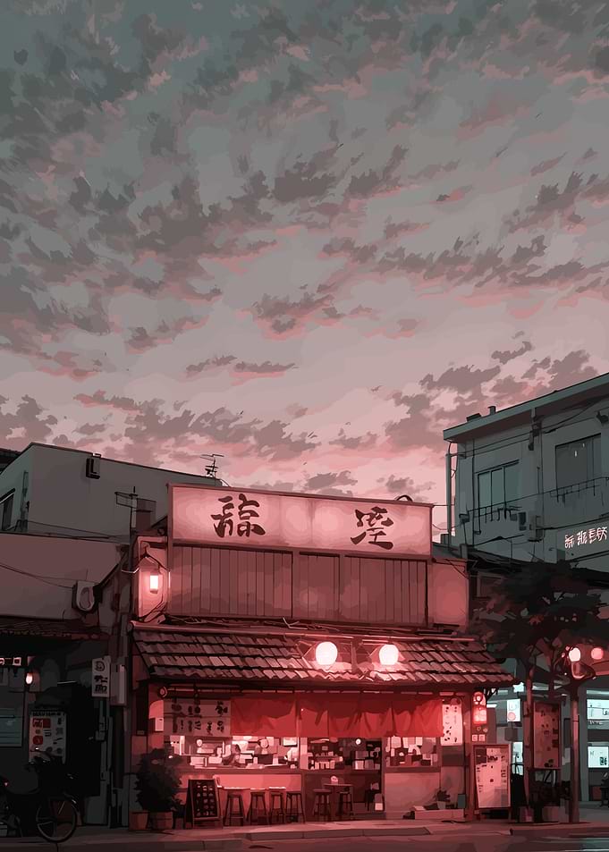 Japanese Restaurant at Dusk