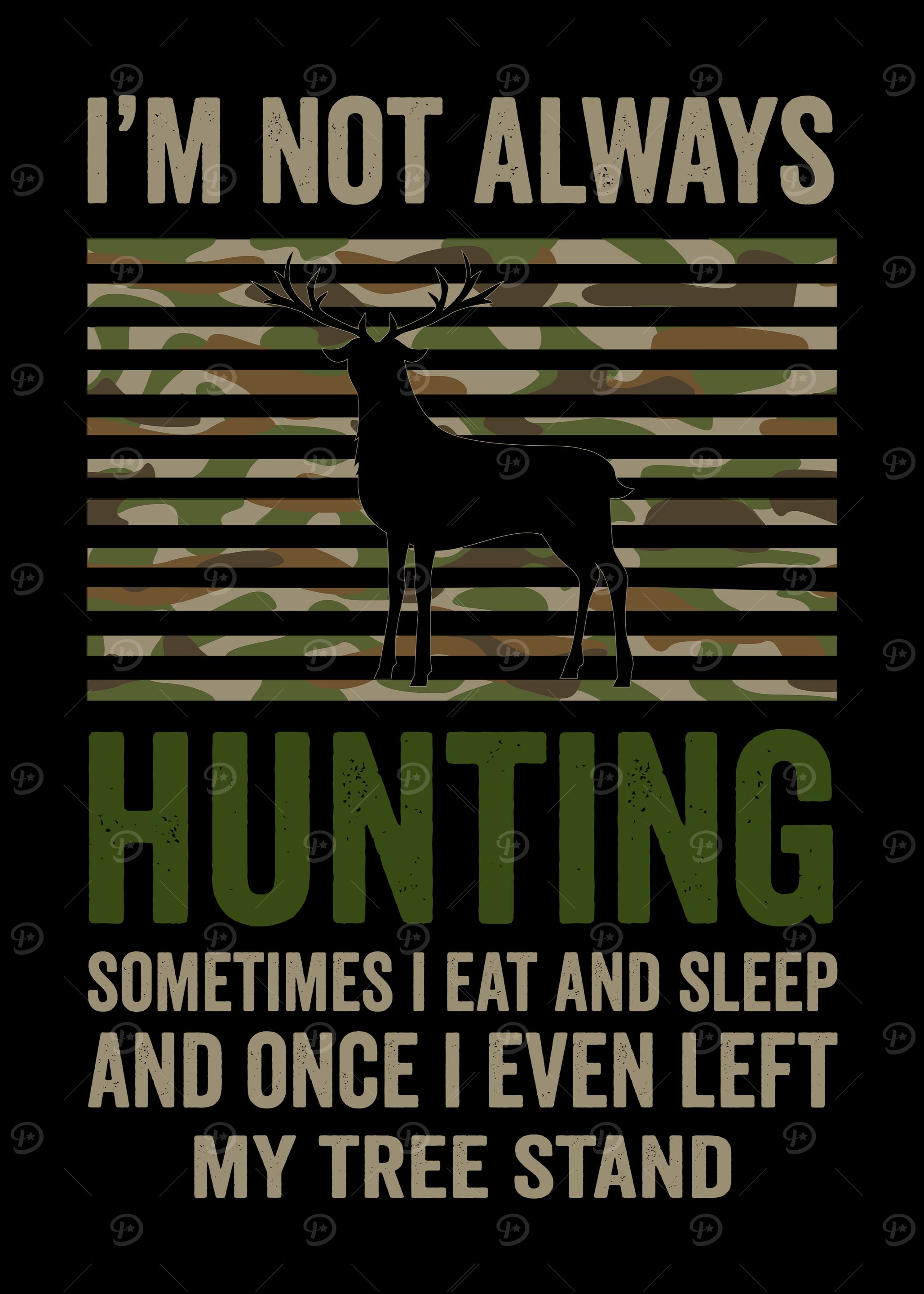 Humorous Hunting Deer Silhouette Design