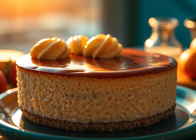 Delicious Cheesecake with Orange Topping