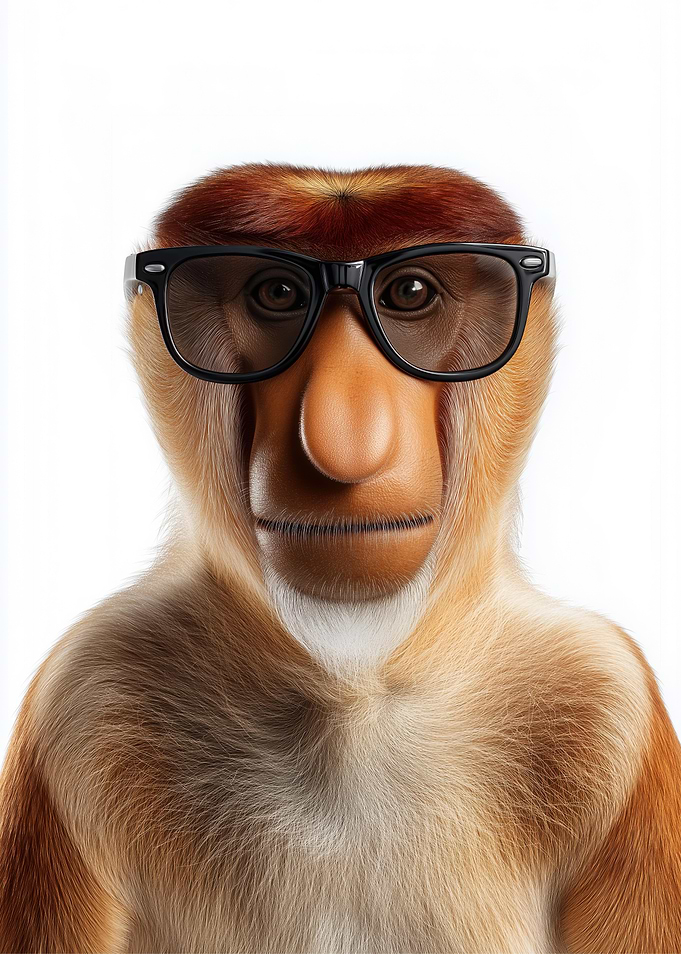 Cool Proboscis Monkey with Sunglasses Portrait