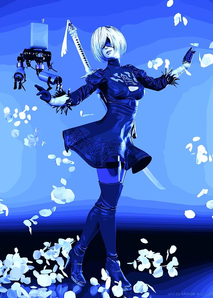2B Nier Automata Pixel Art