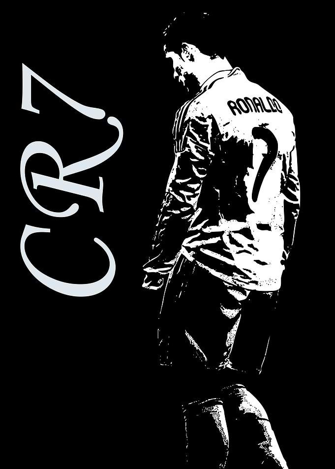 Cristiano Ronaldo Black and White Portrait