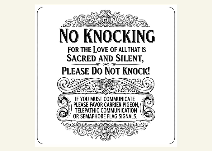 No Knocking Funny Sign
