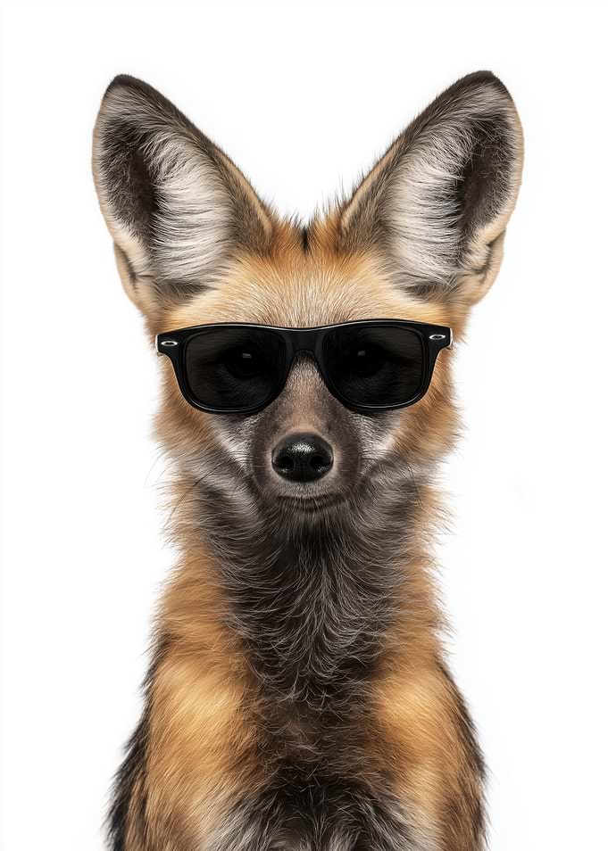 Cool Maned Wolf with Sunglasses