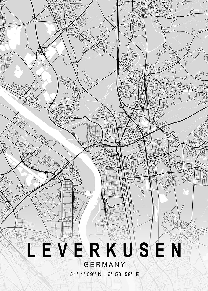 Leverkusen Light City Map